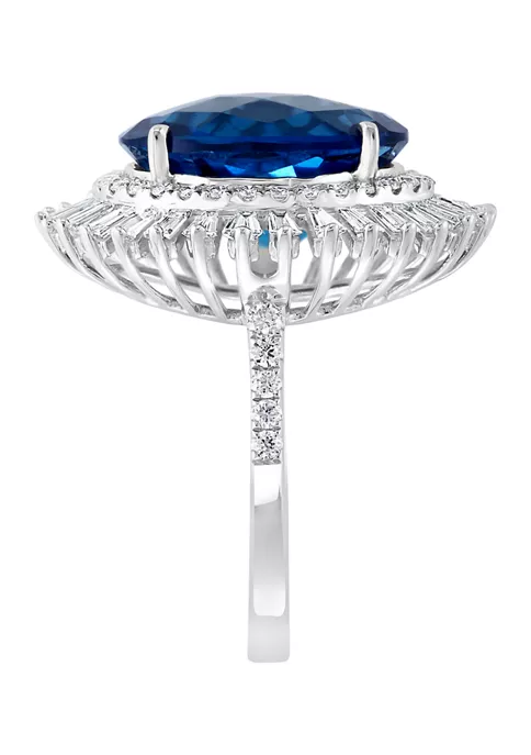 Promo ⭐ 1.23 ct. t.w. Diamond and 8.85 ct. t.w. London Blue Topaz Ring in 14K White Gold by Effy® 👏 4 Promo ⭐ 1.23 ct. t.w. Diamond and 8.85 ct. t.w. London Blue Topaz Ring in 14K White Gold by Effy® 👏 - Image 4