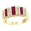 Hot Sale 😍 1/3 ct. t.w. Diamond and 3/4 ct. t.w. Ruby Band in 14K Yellow Gold by Effy® 😀