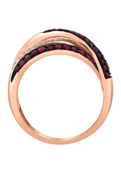 New 👏 1/5 ct. t.w. Diamond and Ruby Ring in 14K Rose Gold by Effy® ⌛ -Effy® Sales Shop Belk 4504