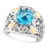 Buy 🥰 Blue Topaz and White Sapphire Ring in 14K Sterling Silver and Yellow Gold by Effy® 😍