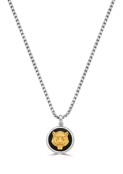 Outlet 🔔 Men's 6.18 ct. t.w. Onyx Gold Tiger Pendant Necklace in Sterling Silver by Effy® ✔️ 5 Outlet 🔔 Men's 6.18 ct. t.w. Onyx Gold Tiger Pendant Necklace in Sterling Silver by Effy® ✔️ -Effy® Sales Shop Belk 4516