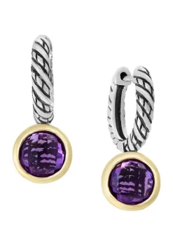 Wholesale ⌛ 1/10 ct. t.w. Diamond and 2.55 ct. t.w. Amethyst Sterling Silver Earrings by Effy® ❤️
