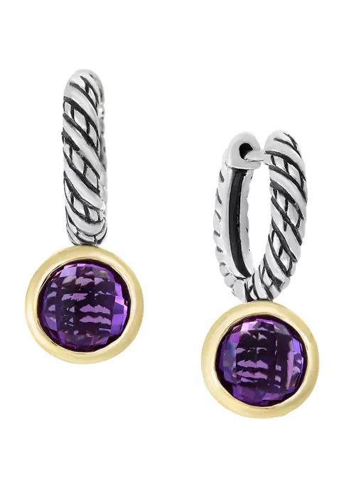 Wholesale ⌛ 1/10 ct. t.w. Diamond and 2.55 ct. t.w. Amethyst Sterling Silver Earrings by Effy® ❤️ 2 Wholesale ⌛ 1/10 ct. t.w. Diamond and 2.55 ct. t.w. Amethyst Sterling Silver Earrings by Effy® ❤️ - Image 2