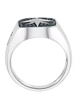 Flash Sale 👍 Men's 3/4 ct. t.w. London Blue Topaz Star Ring in Sterling Silver by Effy® 🔔 -Effy® Sales Shop Belk 4526