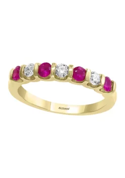 Brand new 😀 1/4 ct. t.w. Diamond and 1/2 ct. t.w. Ruby Ring in 14K Yellow Gold by Effy® 😍
