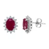 Hot Sale 😉 3/8 ct. t.w. Diamond and 2.85 ct. t.w. Ruby Earrings in 14K White Gold by Effy® 🌟