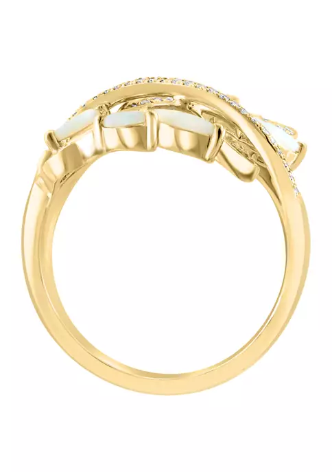 New ✨ 14K Yellow Gold Diamond and Opal Ring by Effy® 👍 3 New ✨ 14K Yellow Gold Diamond and Opal Ring by Effy® 👍 - Image 3