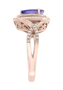 Promo 😉 14K Rose Gold 3/8 ct. t.w. Diamond and 1.52 ct. t.w. Tanzanite Ring by Effy® ❤️ -Effy® Sales Shop Belk 4562