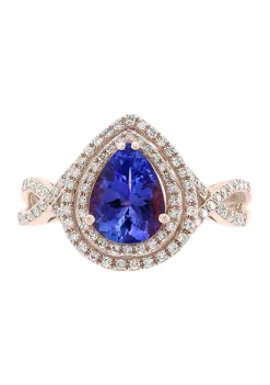 Promo 😉 14K Rose Gold 3/8 ct. t.w. Diamond and 1.52 ct. t.w. Tanzanite Ring by Effy® ❤️ -Effy® Sales Shop Belk 4563