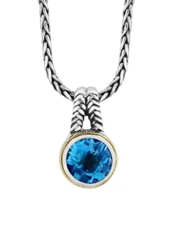 New 👏 7.6 ct. t.w. Blue Topaz Cable Pendant Necklace in Sterling Silver by Effy® 🔥 -Effy® Sales Shop Belk 4567