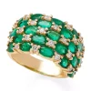 Outlet ⌛ 14K Yellow Gold Diamond and Natural Emerald Ring by Effy® 🌟