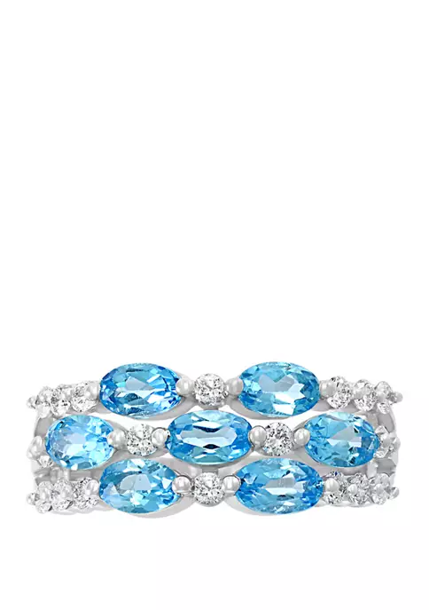 Deals 🌟 3/8 ct. t.w. Diamond and 2 ct. t.w. Blue Topaz Ring in 14K White Gold by Effy® 😍 3 Deals 🌟 3/8 ct. t.w. Diamond and 2 ct. t.w. Blue Topaz Ring in 14K White Gold by Effy® 😍 - Image 3