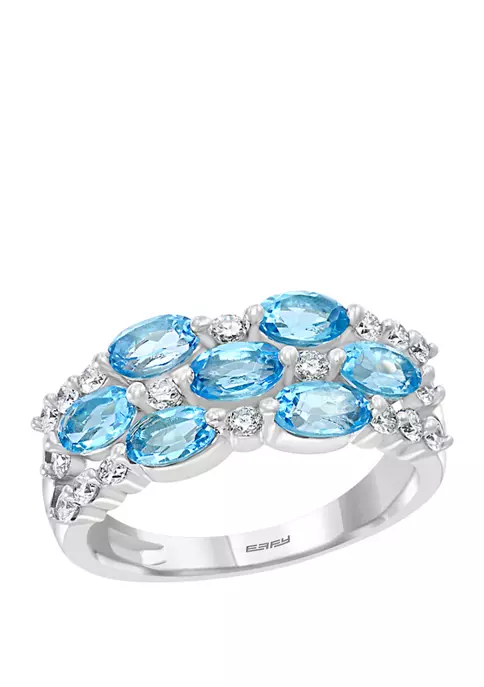 Deals 🌟 3/8 ct. t.w. Diamond and 2 ct. t.w. Blue Topaz Ring in 14K White Gold by Effy® 😍 4 Deals 🌟 3/8 ct. t.w. Diamond and 2 ct. t.w. Blue Topaz Ring in 14K White Gold by Effy® 😍 - Image 4