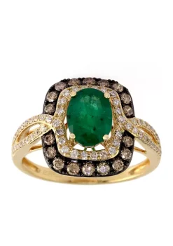 Best reviews of ✔️ 1/2 ct. t.w. Diamond and 1.14 ct. t.w. Emerald Ring in 14K Yellow Gold by Effy® 🛒