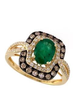 Best reviews of ✔️ 1/2 ct. t.w. Diamond and 1.14 ct. t.w. Emerald Ring in 14K Yellow Gold by Effy® 🛒 -Effy® Sales Shop Belk 4598