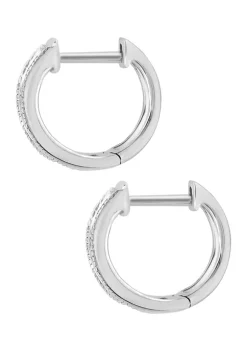 Deals 🤩 1/5 ct. t.w. Diamond Hoop Earrings in 14K White Gold by Effy® 🎉 -Effy® Sales Shop Belk 4602