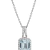 Cheap 🛒 1/5 ct. t.w. Diamonds and 2.4 ct. t.w. Aquamarine Pendant in 14k White Gold by Effy® 🌟