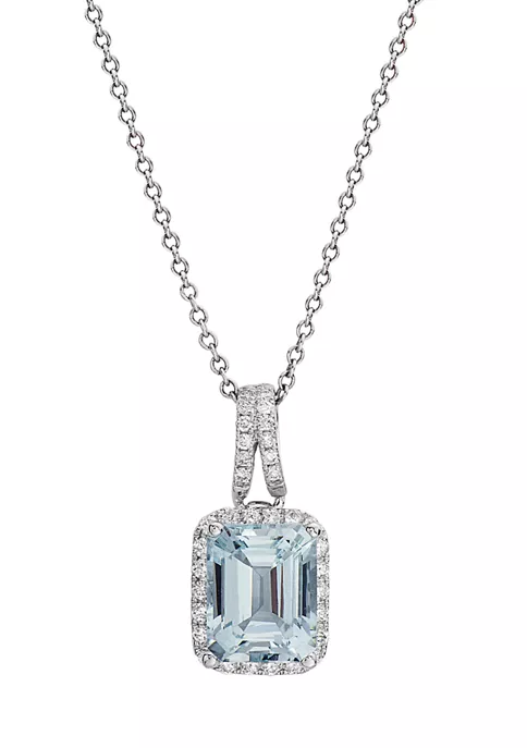 Cheap 🛒 1/5 ct. t.w. Diamonds and 2.4 ct. t.w. Aquamarine Pendant in 14k White Gold by Effy® 🌟 1 Cheap 🛒 1/5 ct. t.w. Diamonds and 2.4 ct. t.w. Aquamarine Pendant in 14k White Gold by Effy® 🌟