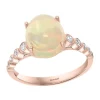 Discount 🛒 14K Rose Gold 1/5 ct. t.w. Diamond and 2.56 ct. t.w. Ethiopian Opal Ring by Effy® 😀