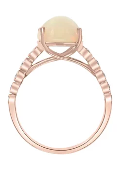 Discount 🛒 14K Rose Gold 1/5 ct. t.w. Diamond and 2.56 ct. t.w. Ethiopian Opal Ring by Effy® 😀 -Effy® Sales Shop Belk 4609