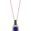 Deals 👍 1/4 ct. t.w. Diamond and 1.33 ct. t.w. Tanzanite Pendant Necklace in 14K Rose Gold by Effy® ⌛