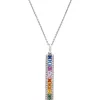 Brand new ❤️ 1/5 ct. t.w. Diamond and 1.49 ct. t.w. Sapphire, Orange Sapphire, Pink Sapphire, Tsavorite, Yellow Sapphire Pendant Necklace in 14K White Gold by Effy® 🤩