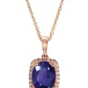 Brand new 😀 1/8 ct. t.w. Diamond and 1.9 ct. t.w. Natural Diffused Ceylon Sapphire Pendant Necklace in 14K Rose Gold by Effy® 👍