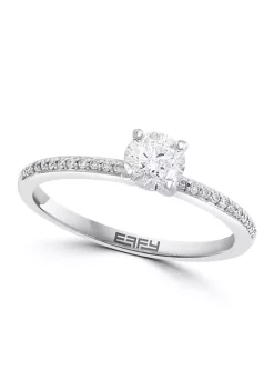 Budget ❤️ 14k White Gold 1/2 ct. t.w. Center Diamond Solitaire and Band Set by Effy® 🔥 -Effy® Sales Shop Belk 4649