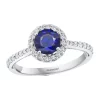 Discount 💯 1/3 ct. t.w. Diamond and 1 ct. t.w. Sapphire Ring in 14K White Gold by Effy® 🔔