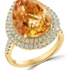 Promo 😉 3/4 ct. t.w. Diamond and Citrine Pear Ring in 14K Yellow Gold by Effy® 🧨