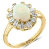 Budget 🌟 14K Yellow Gold Diamond and Ethiopian Opal Ring by Effy® 😀