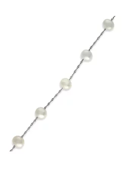 Hot Sale 👏 Freshwater Pearl Tennis Bracelet in 14K White Gold by Effy® 🎁