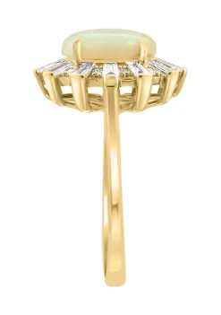 Budget 🌟 14K Yellow Gold Diamond and Ethiopian Opal Ring by Effy® 😀 -Effy® Sales Shop Belk 4670