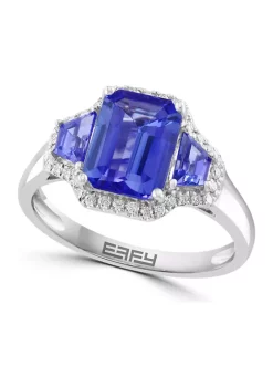 Best deal ⌛ 14K White Gold Diamond and Tanzanite Ring by Effy® ✔️