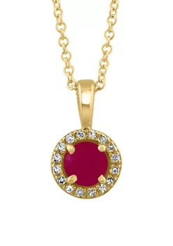 Flash Sale 🤩 14K Yellow Gold Diamond and Natural Ruby Pendant by Effy® 🥰 -Effy® Sales Shop Belk 4699