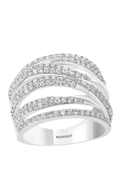 Best Pirce ⭐ 1 ct. t.w. Diamond Bypass Ring in 14K White Gold by Effy® 👍 -Effy® Sales Shop Belk 4709