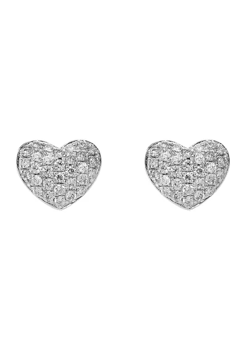 Best Sale 🤩 1/5 ct. t.w. Diamond Heart Earrings in Sterling Silver by Effy® 🤩 2 Best Sale 🤩 1/5 ct. t.w. Diamond Heart Earrings in Sterling Silver by Effy® 🤩 - Image 2