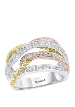 Flash Sale 🛒 3/4 ct. t.w. Diamond Ring in 14K Tri Color Gold by Effy® 🎁 -Effy® Sales Shop Belk 4720