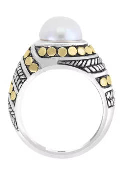 Brand new 😀 Sterling Silver/18K Yellow Gold 9 Millimeter Freshwater Pearl Ring by Effy® 👏 -Effy® Sales Shop Belk 4778