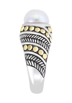 Brand new 😀 Sterling Silver/18K Yellow Gold 9 Millimeter Freshwater Pearl Ring by Effy® 👏 -Effy® Sales Shop Belk 4779