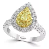 Best deal 🔔 1.21 ct. t.w. Cluster Diamond Ring with White and Natural Yellow Diamonds in 18K White and Yellow Gold by Effy® 🌟