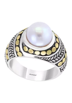 Brand new 😀 Sterling Silver/18K Yellow Gold 9 Millimeter Freshwater Pearl Ring by Effy® 👏 -Effy® Sales Shop Belk 4780