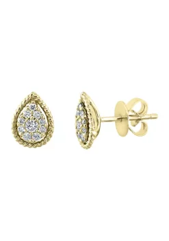 Discount ✨ 1/4 ct. t.w. Diamond and Pearl Earrings in 18K Yellow Gold by Effy® ✔️