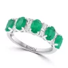 Deals 🧨 14K White Gold Diamond and Natural Emerald Ring by Effy® 🤩