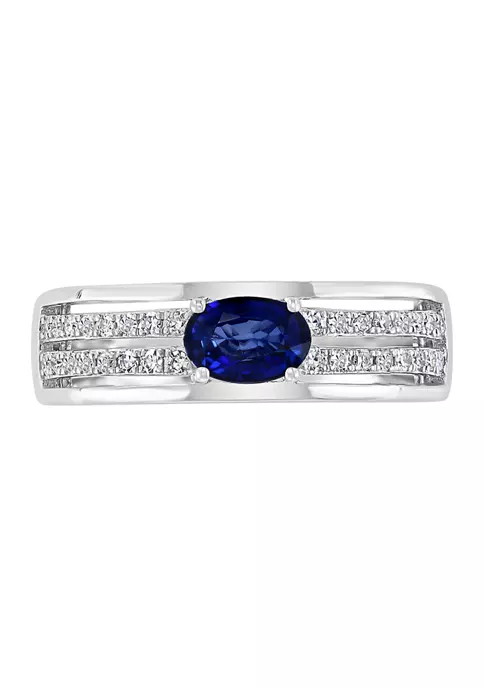 Cheap ✔️ 1/2 ct. t.w. Natural Sapphire and 1/6 ct. t.w. Diamond Ring in Sterling Silver by Effy® 💯 2 Cheap ✔️ 1/2 ct. t.w. Natural Sapphire and 1/6 ct. t.w. Diamond Ring in Sterling Silver by Effy® 💯 - Image 2