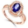 Deals 🌟 14k Rose Gold Diamond and Natural Diffused Ceylon Sapphire Ring by Effy® ❤️