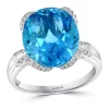 Flash Sale 🛒 1/4 ct. t.w. Diamond and 9.42 ct. t.w. Blue Topaz Ring in 14K White Gold by Effy® ✔️