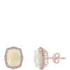 Hot Sale 💯 1/4 ct. t.w. Diamond and 3.5 ct. t.w. Ethiopian Opal Earrings in 14K Rose Gold by Effy® ⭐
