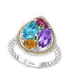 Cheap ❤️ Amethyst, Blue Topaz, Citrine, Rhodolite, Tsavorite Ring in Sterling Silver and 18k Yellow Gold by Effy® 🎁