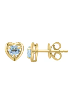 Discount 🎁 925 Gold Plated Silver Aquamarine Earrings by Effy® 🧨